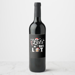 Let's Get Lit Adult Funny X-mas Christmas Essentia Wine Label