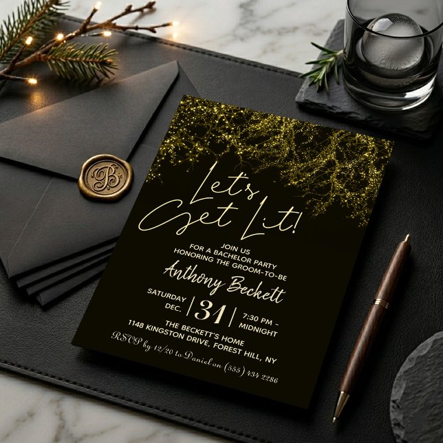 Let's Get Lit | Bachelor Party Invitation (Creator Uploaded)