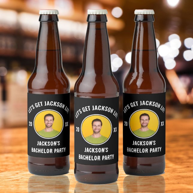 Let's Get Lit Bachelor Party Shot Glass Beer Bottle Label (Let's Get Lit Bachelor Party Shot Glass Beer Bottle Label)