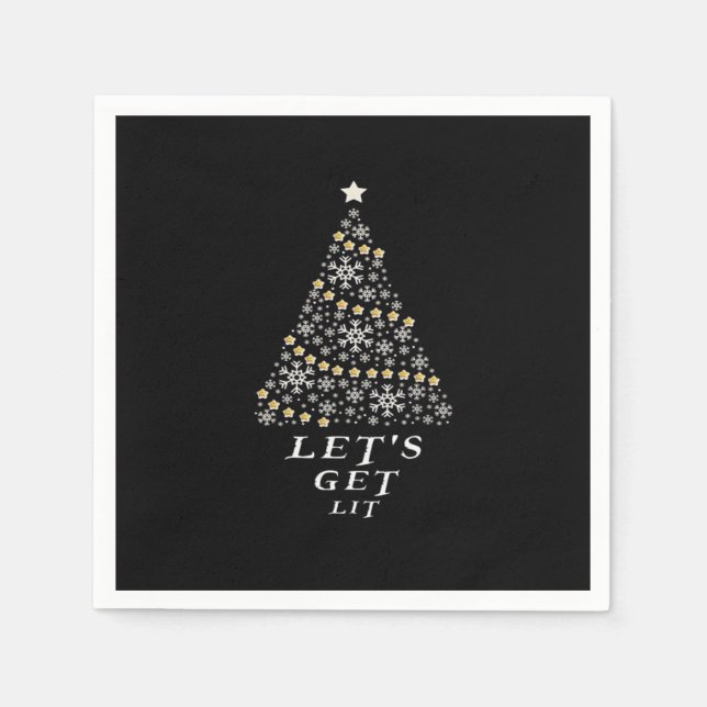 Let's Get Lit - Beautiful Christmas Gift Essential Napkin (Front)