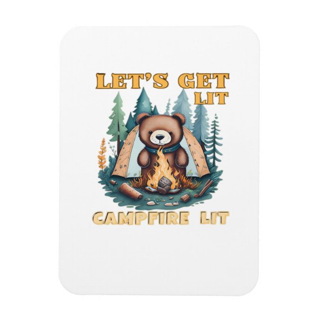 Let's Get Lit. Campfire Lit. Camping Lover Classic Magnet (Vertical)