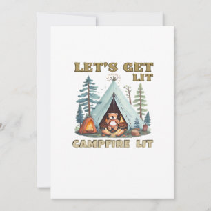 Let's Get Lit. Campfire Lit Classic Holiday Card