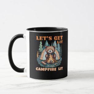 Let's Get Lit. Campfire Lit. Tent Camping Classic Mug