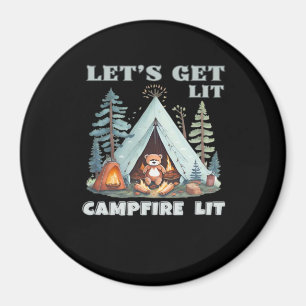 Let's Get Lit. Campfire Lit. Vibe Camping Classic Magnet