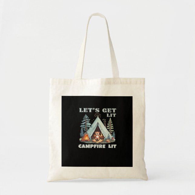 Let's Get Lit. Campfire Lit. Vibe Camping Classic Tote Bag (Front)