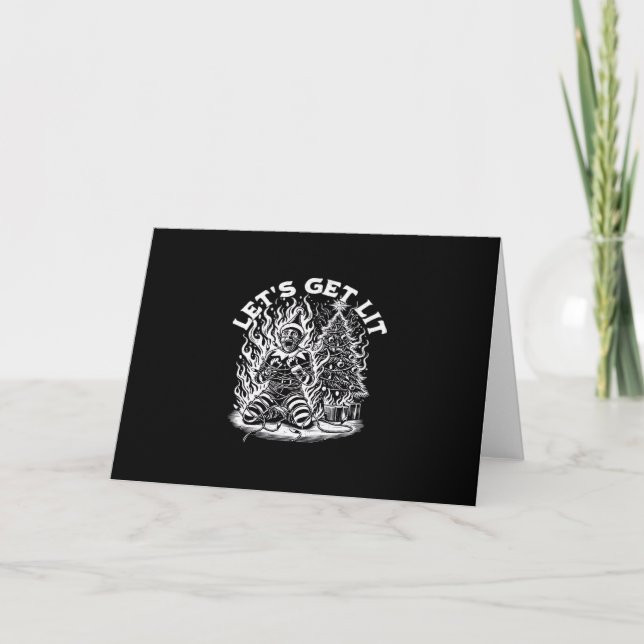 Let's Get Lit Christmas Christmas Celebration Card (Front)
