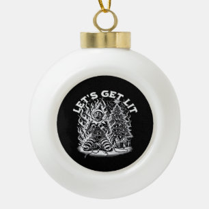 Let's Get Lit Christmas Christmas Celebration Ceramic Ball Christmas Ornament