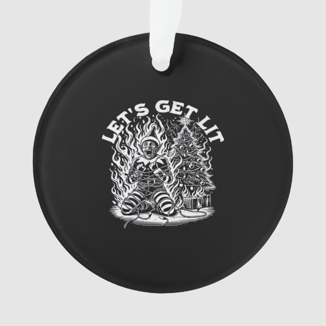 Let's Get Lit Christmas Christmas Celebration Ornament (Front)
