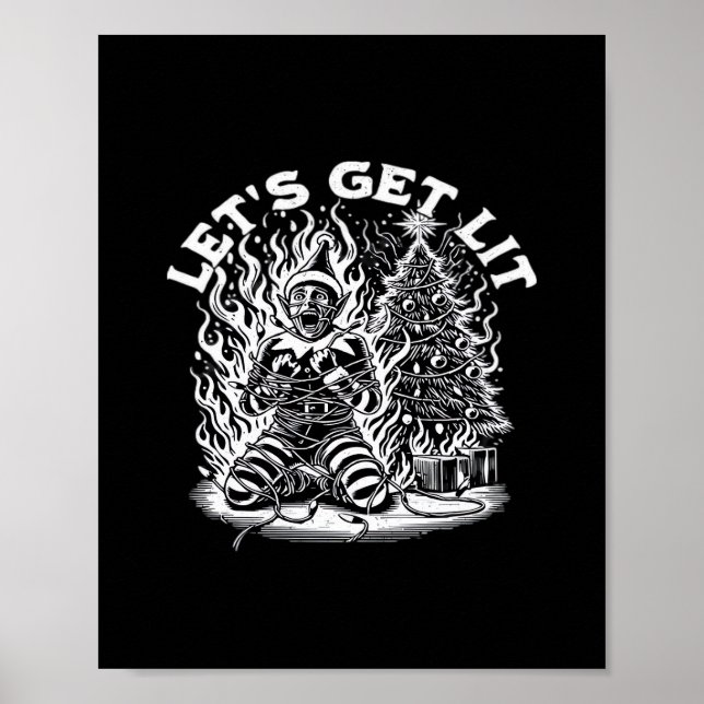 Let's Get Lit Christmas Christmas Celebration Poster (Front)