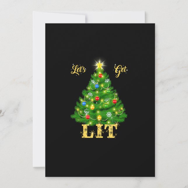 Let's Get Lit Christmas Christmas Holiday Card (Front)