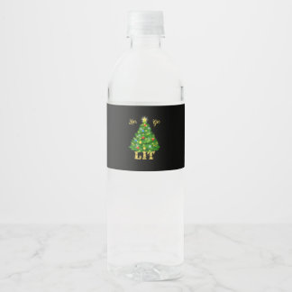 Let's Get Lit Christmas Christmas Water Bottle Label