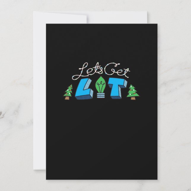 Let's Get Lit Christmas Classic Holiday Card (Front)