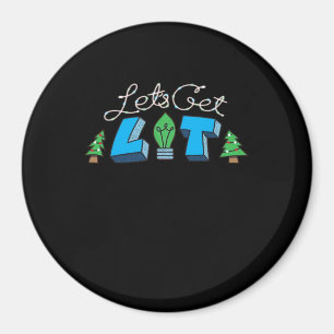 Let's Get Lit Christmas Classic Magnet