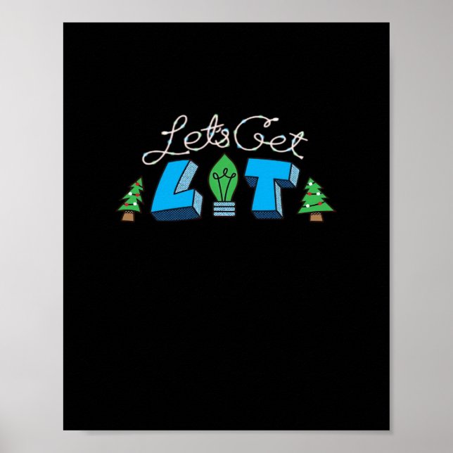 Let's Get Lit Christmas Classic Poster (Front)