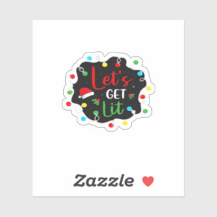 Let's Get Lit Christmas Drinking Lights Santa Esse