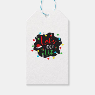 Let's Get Lit Christmas Drinking Lights Santa Esse Gift Tags