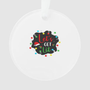 Let's Get Lit Christmas Drinking Lights Santa Esse Ornament