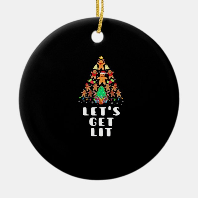 Let's Get Lit - Christmas Essential Ceramic Tree Decoration (Front)