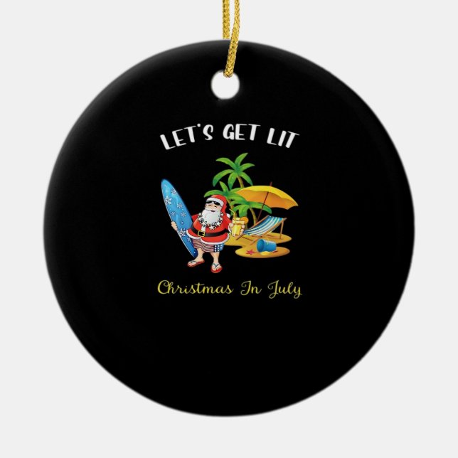Let's Get Lit Christmas Essential Ceramic Tree Decoration (Front)