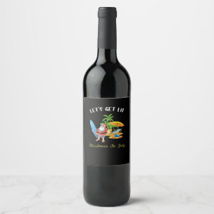 Let's Get Lit Christmas Essential Wine Label