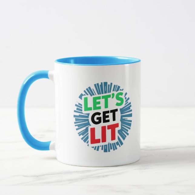 Let's get Lit Christmas Graphic Digital Art Mug (Left)