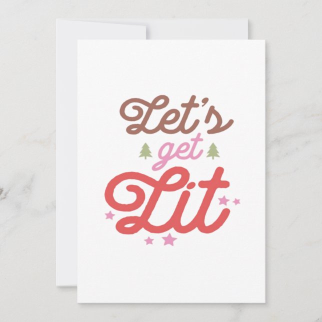 Let's Get Lit, Christmas  Holiday Card (Front)