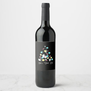 Let's Get Lit Christmas Holiday Lights Funny Pun S Wine Label