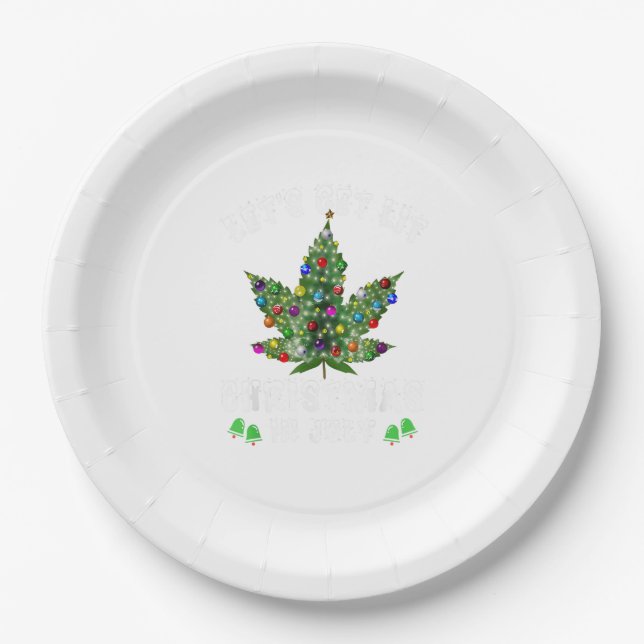 Let's Get Lit Christmas In July Christmas Tree Paper Plate (Front)