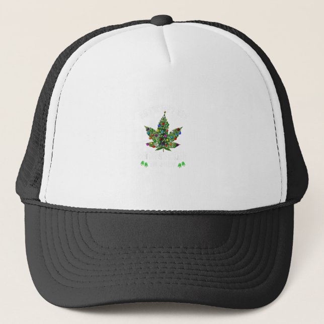 Let's Get Lit Christmas In July Christmas Tree Trucker Hat (Front)
