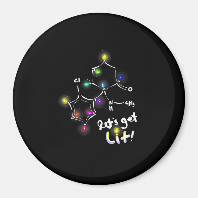 Let's Get Lit Christmas Ketamine Magnet (Front)