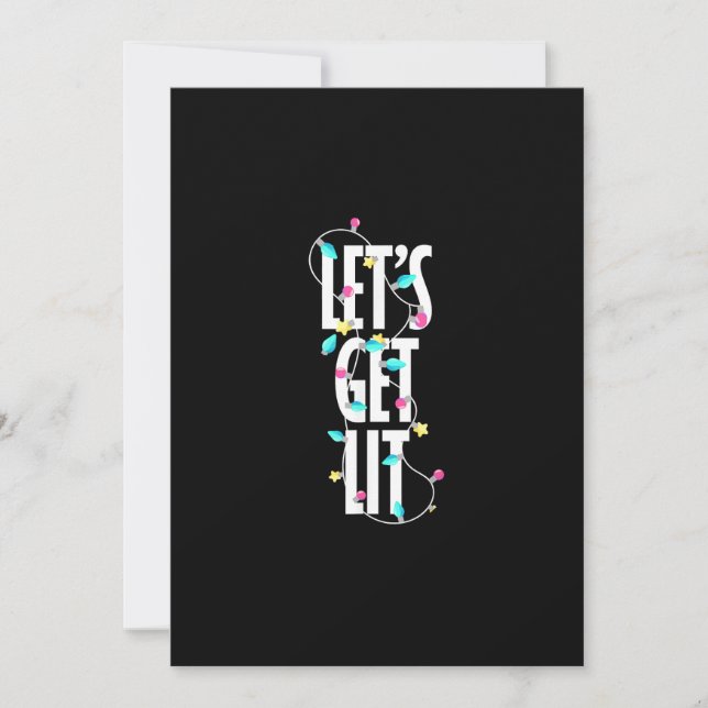 Let's Get Lit Christmas Light Holiday Card (Front)