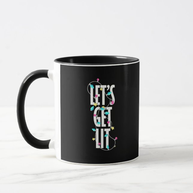 Let's Get Lit Christmas Light Mug (Left)