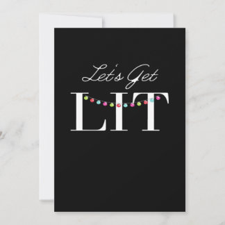 Let's Get Lit Christmas Lights Classic Holiday Card