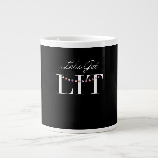 Let's Get Lit Christmas Lights Classic Large Coffee Mug (Front)