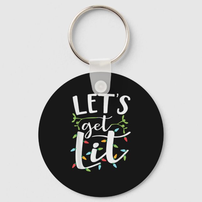 Let's Get Lit Christmas Lights Creative Classic Key Ring (Front)