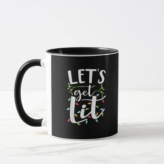 Let's Get Lit Christmas Lights Creative Classic Mug (Left)