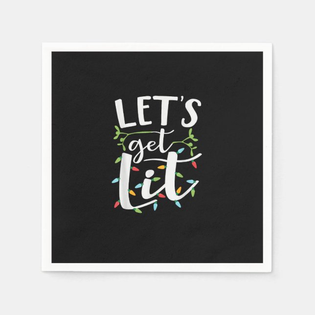 Let's Get Lit Christmas Lights Creative Classic Napkin (Front)