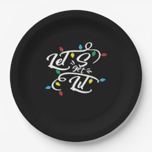 Let's Get Lit Christmas Lights Funny Christmas Let Paper Plate