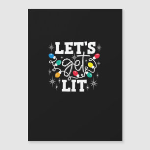 Let's Get Lit Christmas Lights Funny Retro