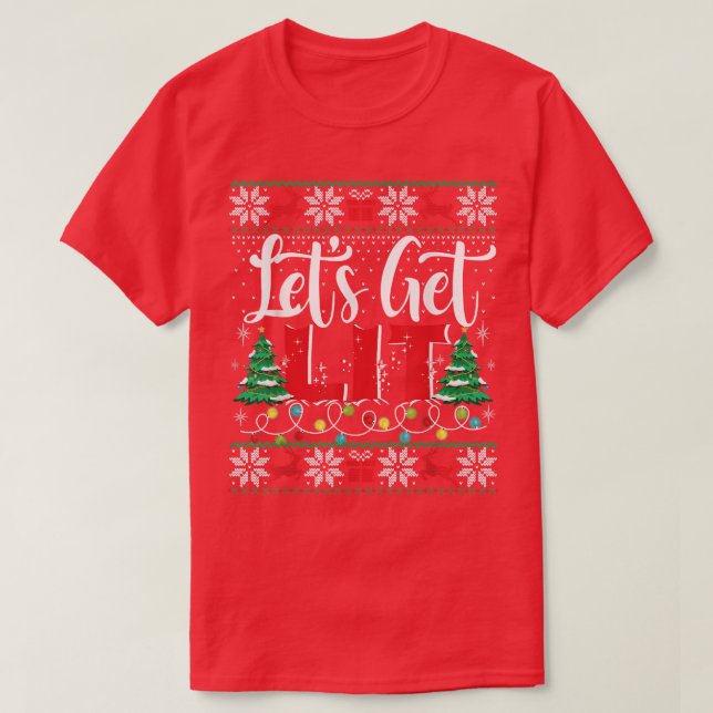 Let's Get Lit Christmas Lights Ugly Sweater Xmas D (Design Front)