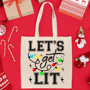 Let's Get Lit Christmas Party Funny - Xmas Light Tote Bag