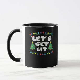 Let's Get Lit Christmas Tree Jingle Bells  Mug