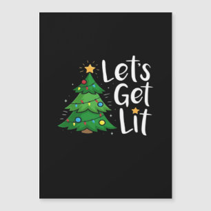 Let's Get Lit Christmas Tree Lights Funny Classic
