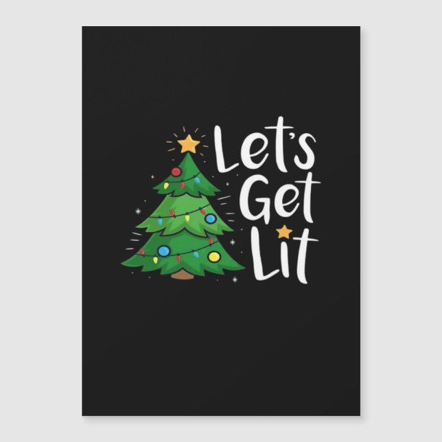 Let's Get Lit Christmas Tree Lights Funny Classic (Front)