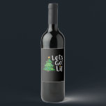 Let's Get Lit Christmas Tree Lights Funny Classic Wine Label<br><div class="desc">Let's Get Lit Christmas Tree Lights Funny Classic: A funny Christmas tree and lights pun design. Perfect for holiday humour fans. Playful,  bold,  and seasonal.</div>