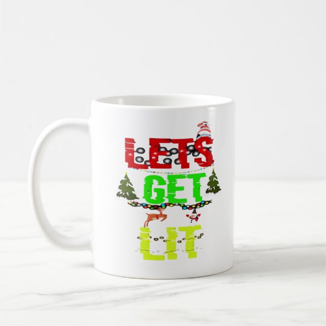 Let's Get Lit Classic Funny Retro Coffee Mug (Left)