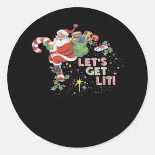 Let's Get Lit Classic Minimal Clean Classic Round Sticker