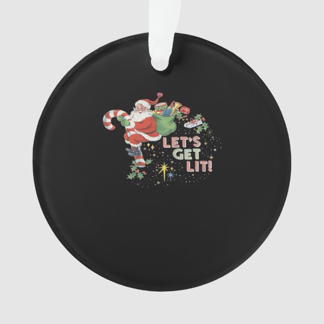 Let's Get Lit Classic Minimal Clean Ornament (Front)