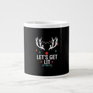 Let's Get Lit Cool Christmas Large Coffee Mug