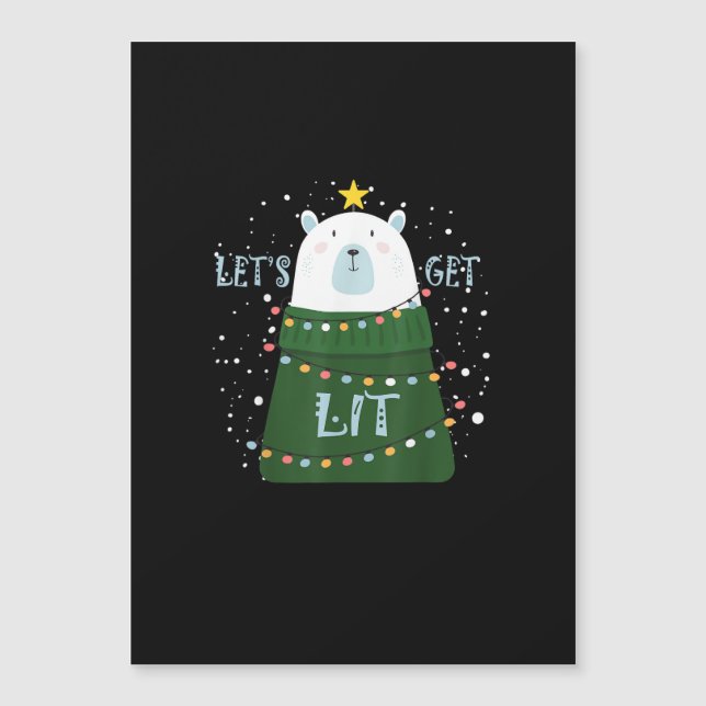 Let's Get Lit Cute Bear Christmas Pyjamas (Front)